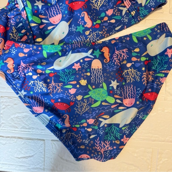 Cat & Jack Kids Blue Sea Life Swim Set Size L (10/12) - Picture 6 of 9